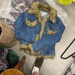 Tasha Polizzi Denim Fur Jacket