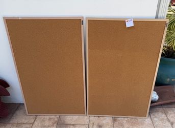 2 framed cork boards