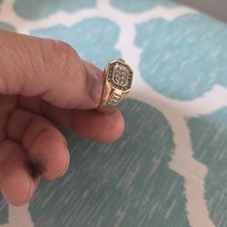 14k gold men's diamond ring