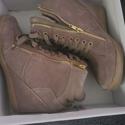 Steve Madden Taupe Wedge Sneakers