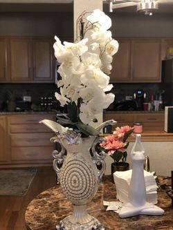 Decorative Vase with orchid flowers
