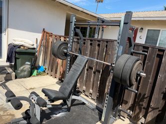 Olympic weight set.  Bumper plates