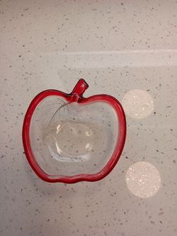 Apple-Shaped Glass Dish