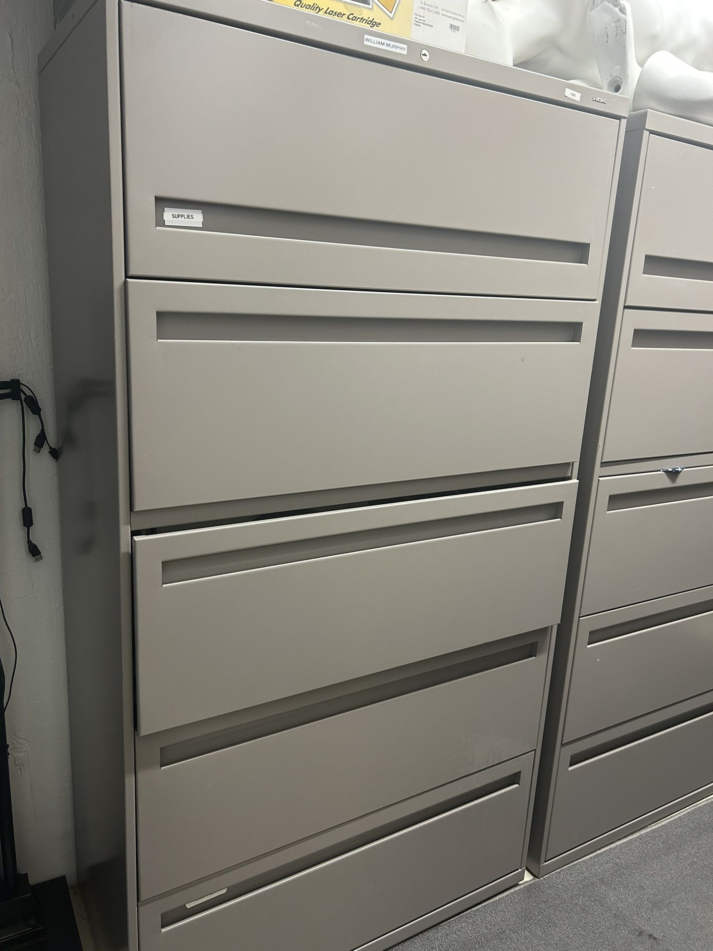 Metal File Cabinets & Stand Up Desk