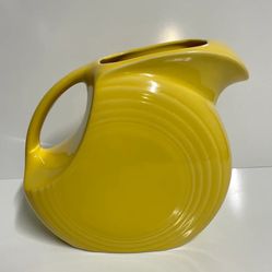 Vintage Yellow Fiesta Ceramic Summer Disk Water Pitcher
