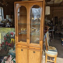 Vintage Glass Front China Cabinet 