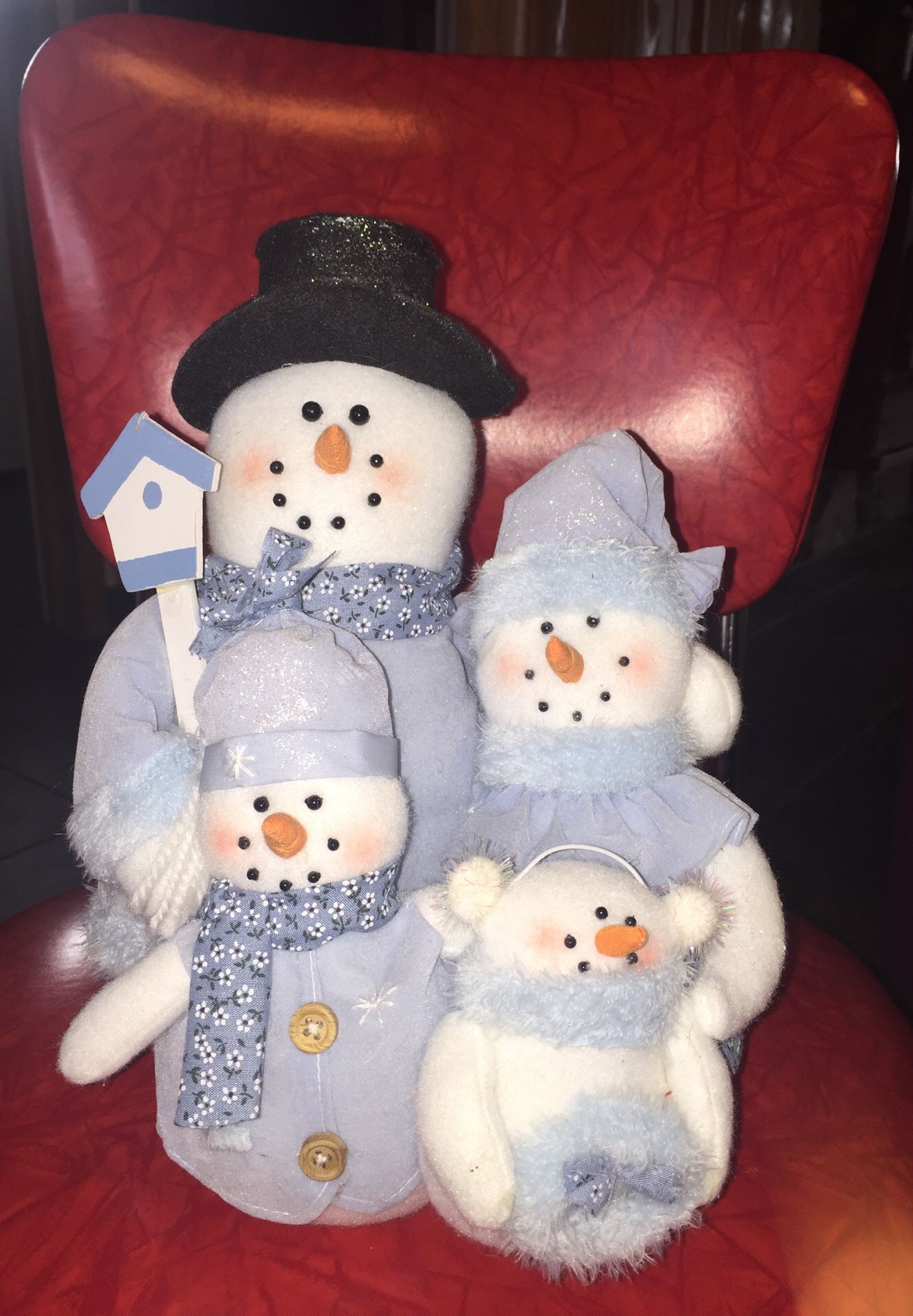 Snowman and family stuffed. All together. Like new. Beautiful.