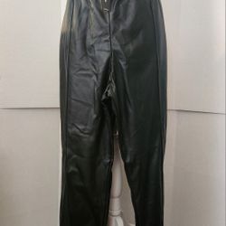 Express Pants Size Large Black Faux Leather Women's Joggers 