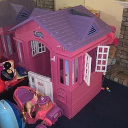 PlayHouse - Little Tikes Cape Cottage House, Pink - Pretend Playhouse with Working Doors, Window Shutters, and Flag Holder, for Kids 2-8 Years Old