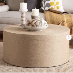 Lapis 35.3 in. Natural Brown Round Jute Coffee Table