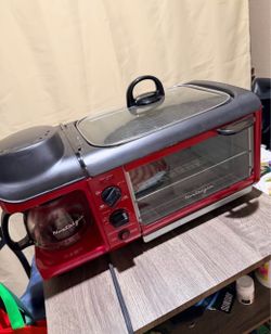 Nostalgia 3-in-1 Breakfast Station - Includes Coffee Maker, Non-Stick Griddle, and Toaster Oven