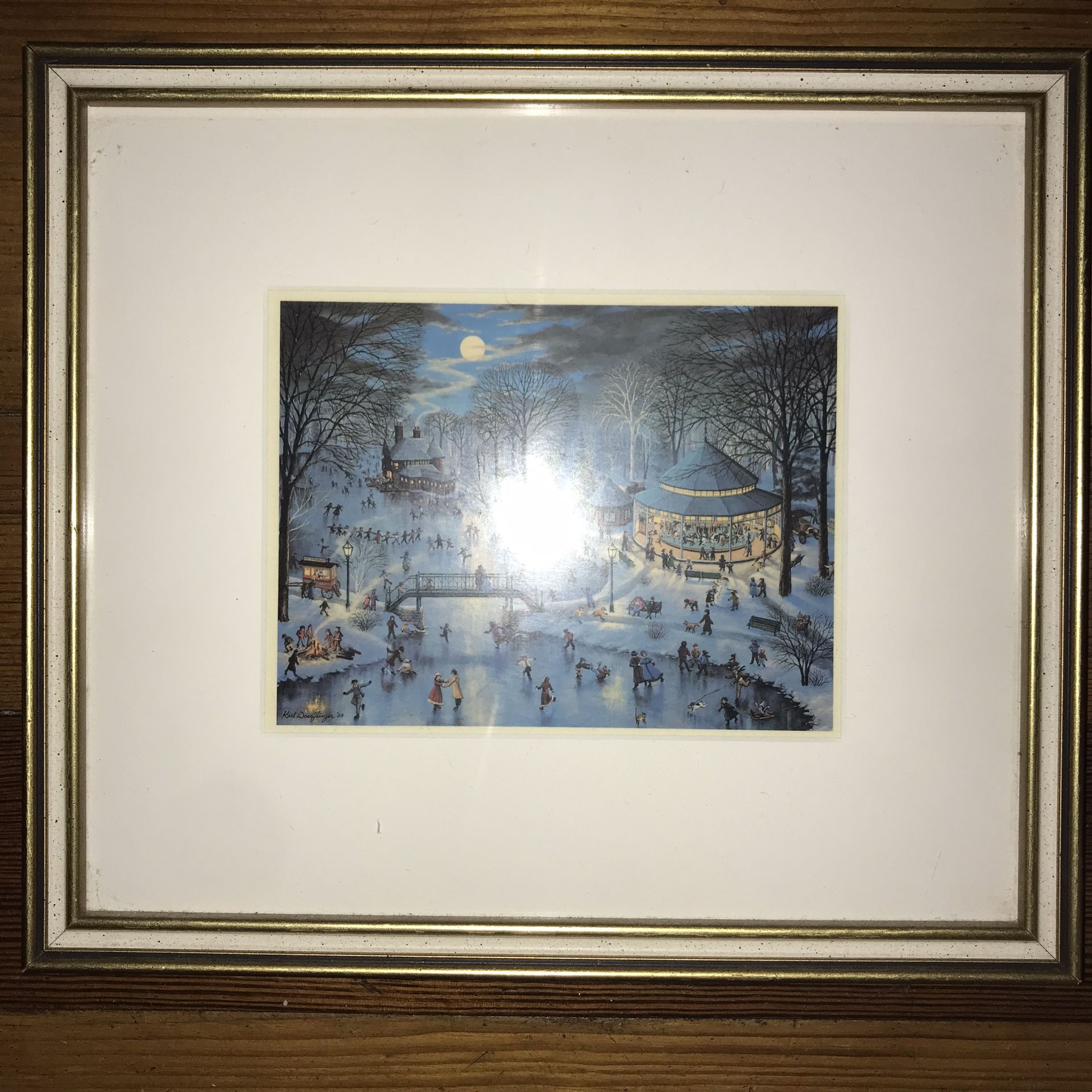 Vintage Carl Doerflinger - Winter Carousel Party(Framed)