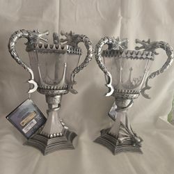 A pair of Harry Potter Triwizard Cup Battery Operated Mood Light 13-inch Tall LED Lamp