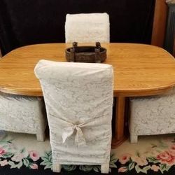 Four Upholstered Parsons Chairs