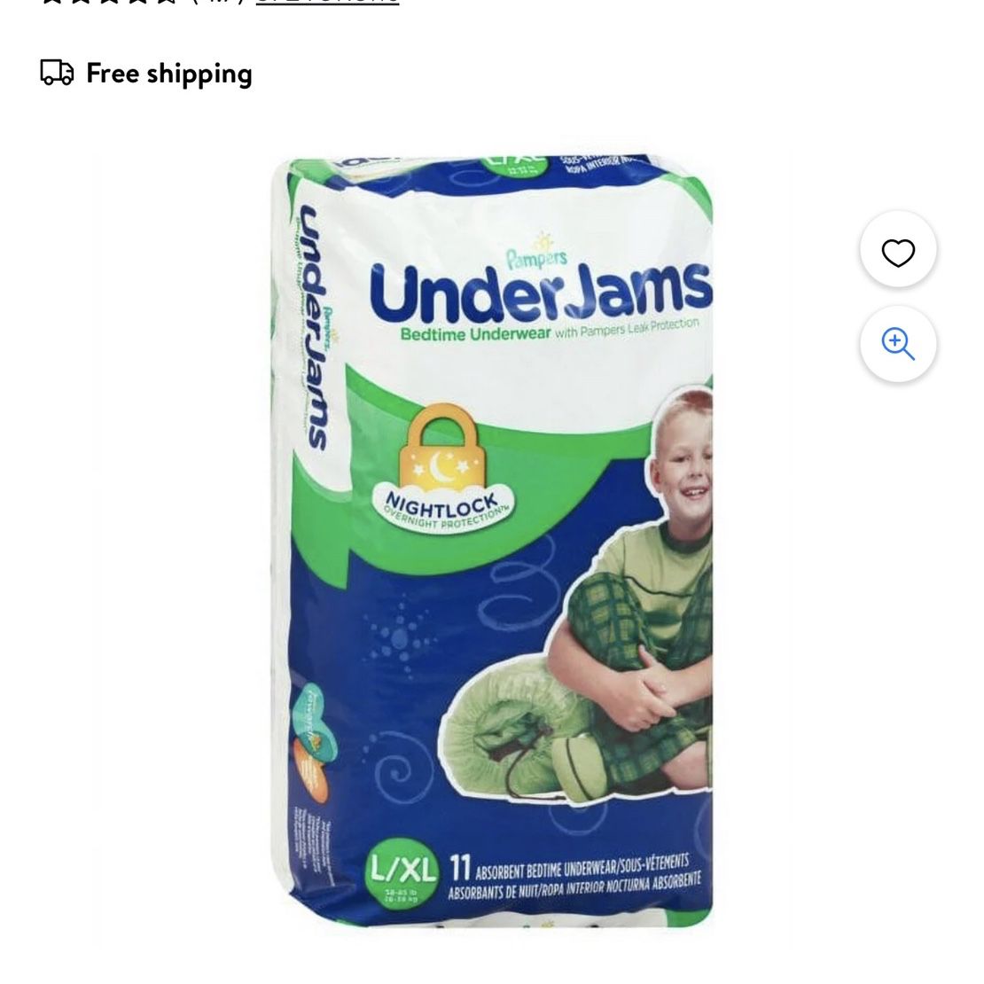 Pampers Under Jams Bedtime Underwear Boys, Size L/XL, 11 ct