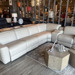 Genuine Italian Leather  Power Reclining Sectional 