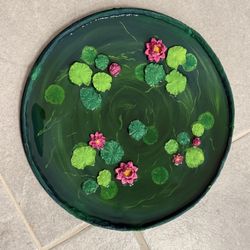 Handmade Resin Lotus Pond Wall Art