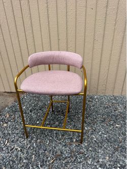 Pink Accent Chair w/ Gold Frame – Modern