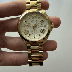 Fossil Gold-Tone Chronograph Stainless Steel Men’s Watch – AM4570