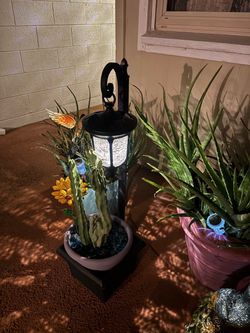 New outdoor flower pot, W solar lamp, post light