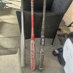 3 Slowpitch Bats For Sale - 2 Eastons One Combat