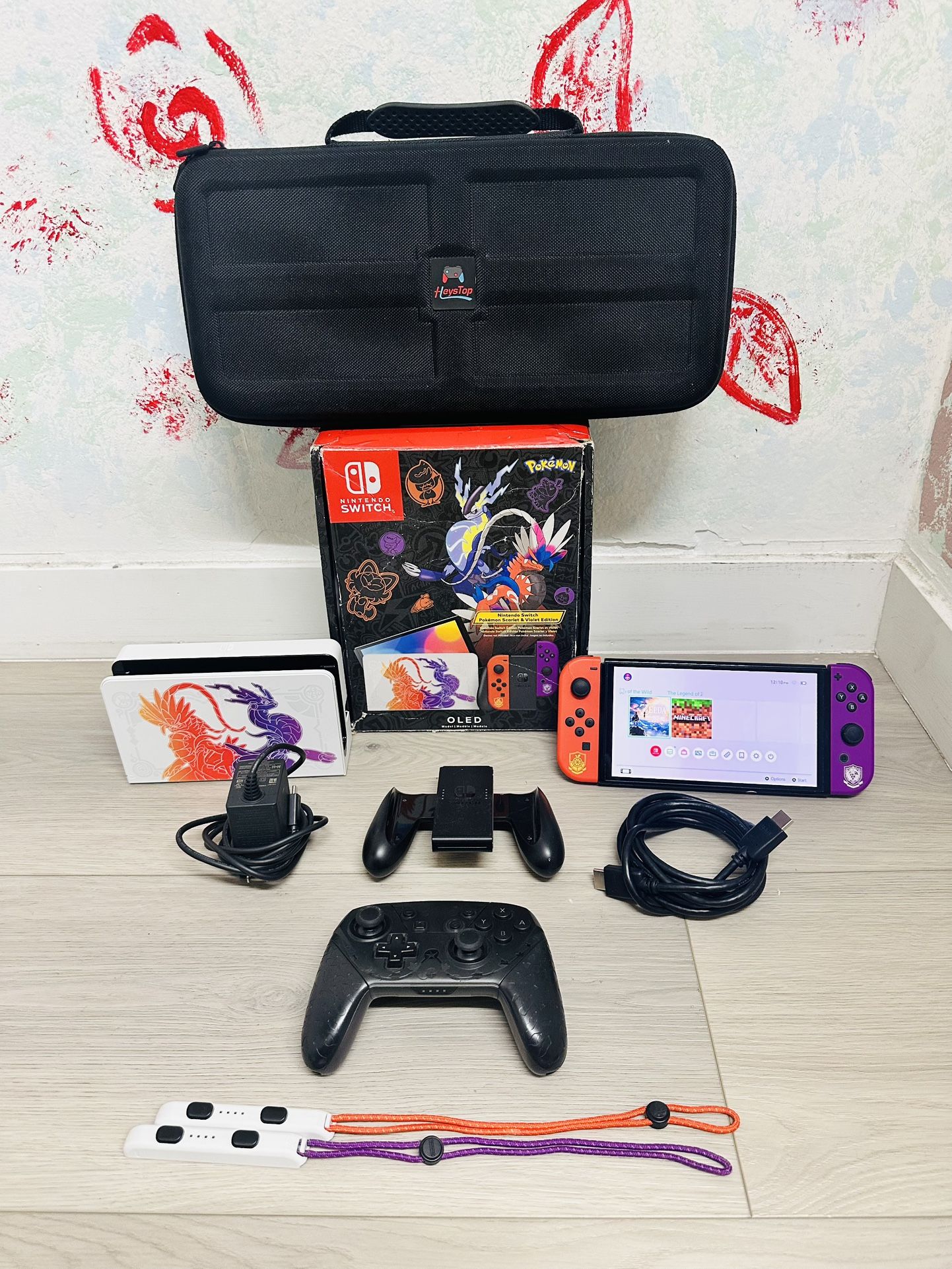 Nintendo Switch OLED Model: Pokemon Scarlet & Violet Edition Bonus 1 Carry Case , 1 Controller
