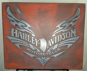 Harley Davidson Vintage Metal Sign Handmade