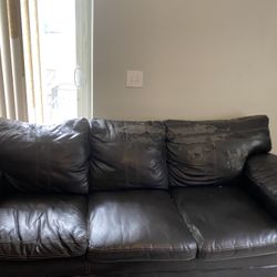 BROWN COUCH !PEELING! 