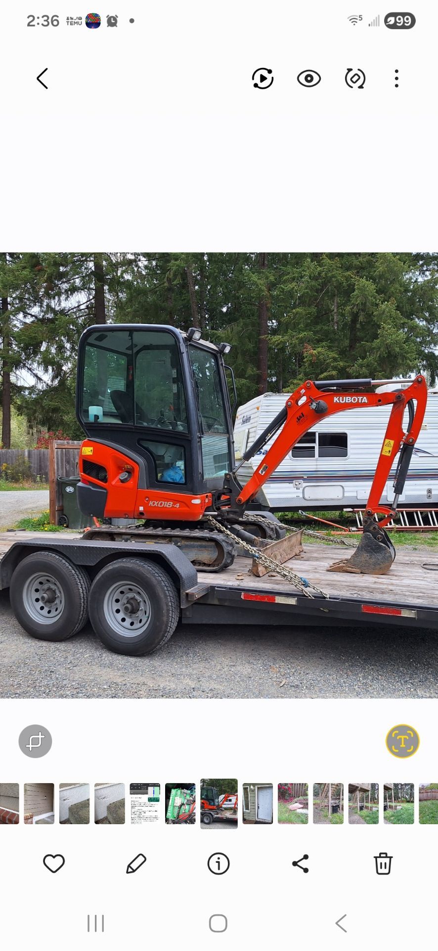 2021 kubota KX018 - 4 very very low hours