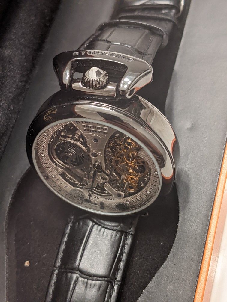 Stuhrling Emperor's Grand DT 3920 Automatic 46mm Skeleton in excellent condition