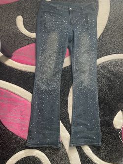 Men’s Rhinestone stacked jeans 80$