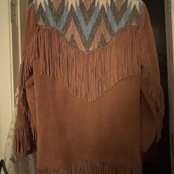 VINTAGE Men’s Western Suede Fringe Jacket - 40