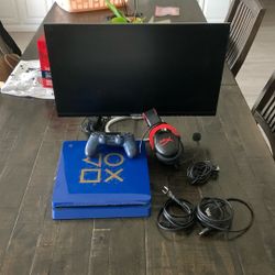 PS4 w/ Controller w/ Hyper X headphones w/ 24in Monitor 
