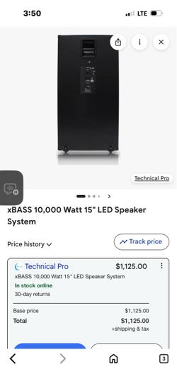 Technical Pro xBASS 10,000W 15" LED Speaker System