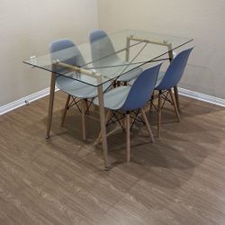 Modern Glass Dining Table With Chairs