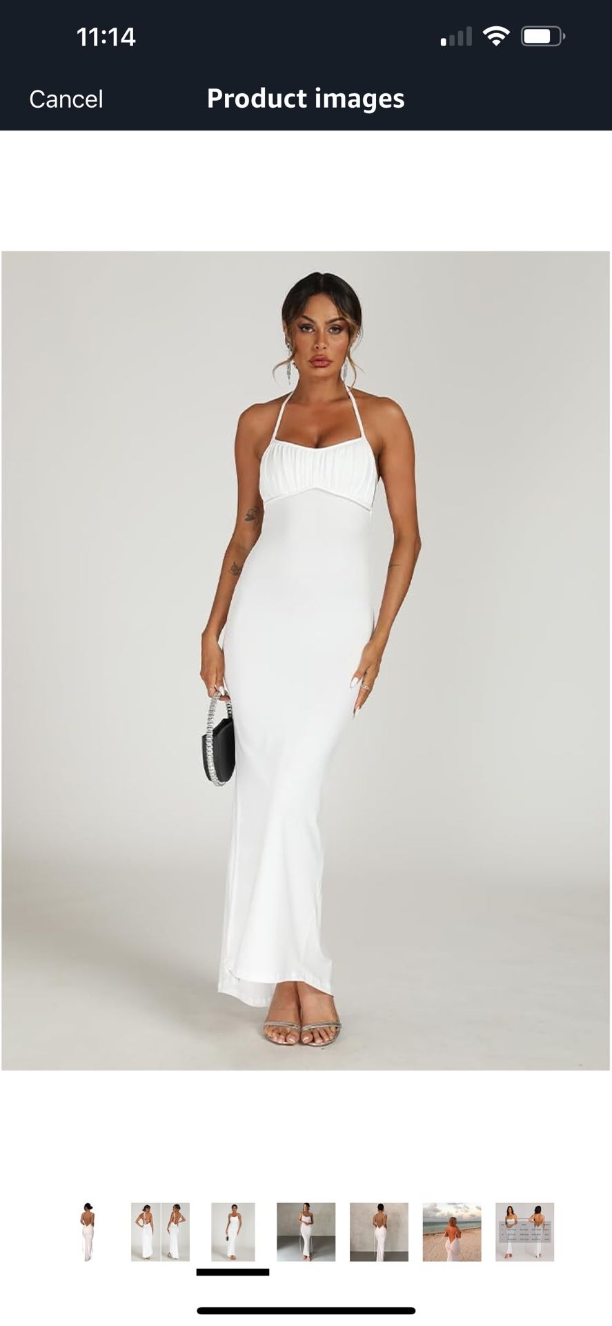 Women’s White Maxi Dress With Open Back