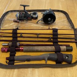 Vintage Eagle Claw 8 Pc Rod , Fly Reel, Spinning Reel for Sale in