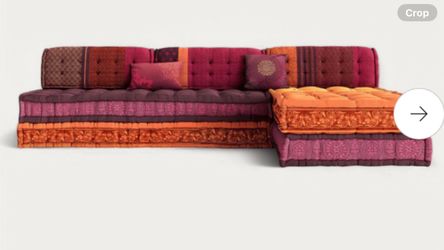 Purple and Orange Sectional Couch. Lightly used.