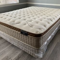 California king 12in organic cloud Comfort Europillowtop Matress and Boxspring