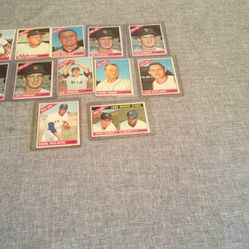 1966 Topps Baseball Lot Of 12 Boston Red Sox Cards