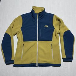 The North Face Women’s Fleece Jacket Full Zip Blue Yellow Size M