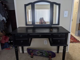 Black Wood Vanity dresser