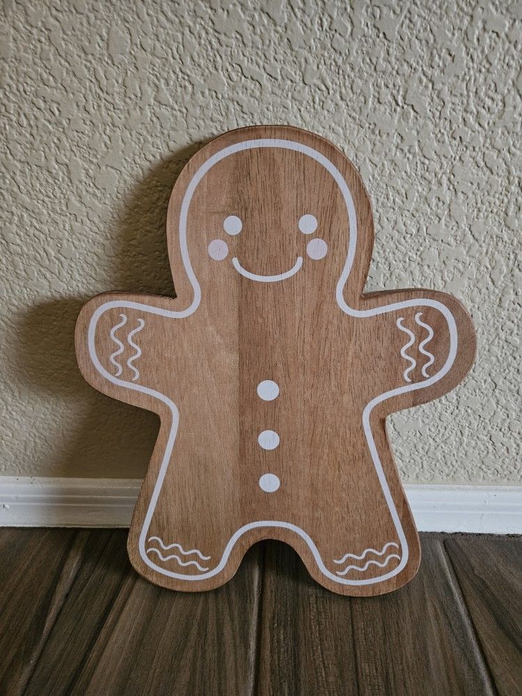 New Gingerbread Man Wood Serving Board