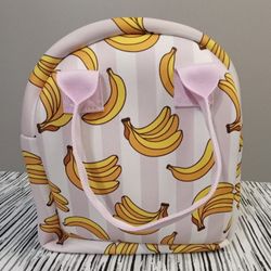 Banana Lunch Tote Bag Lightweight Easy Clean Expandable Insulated