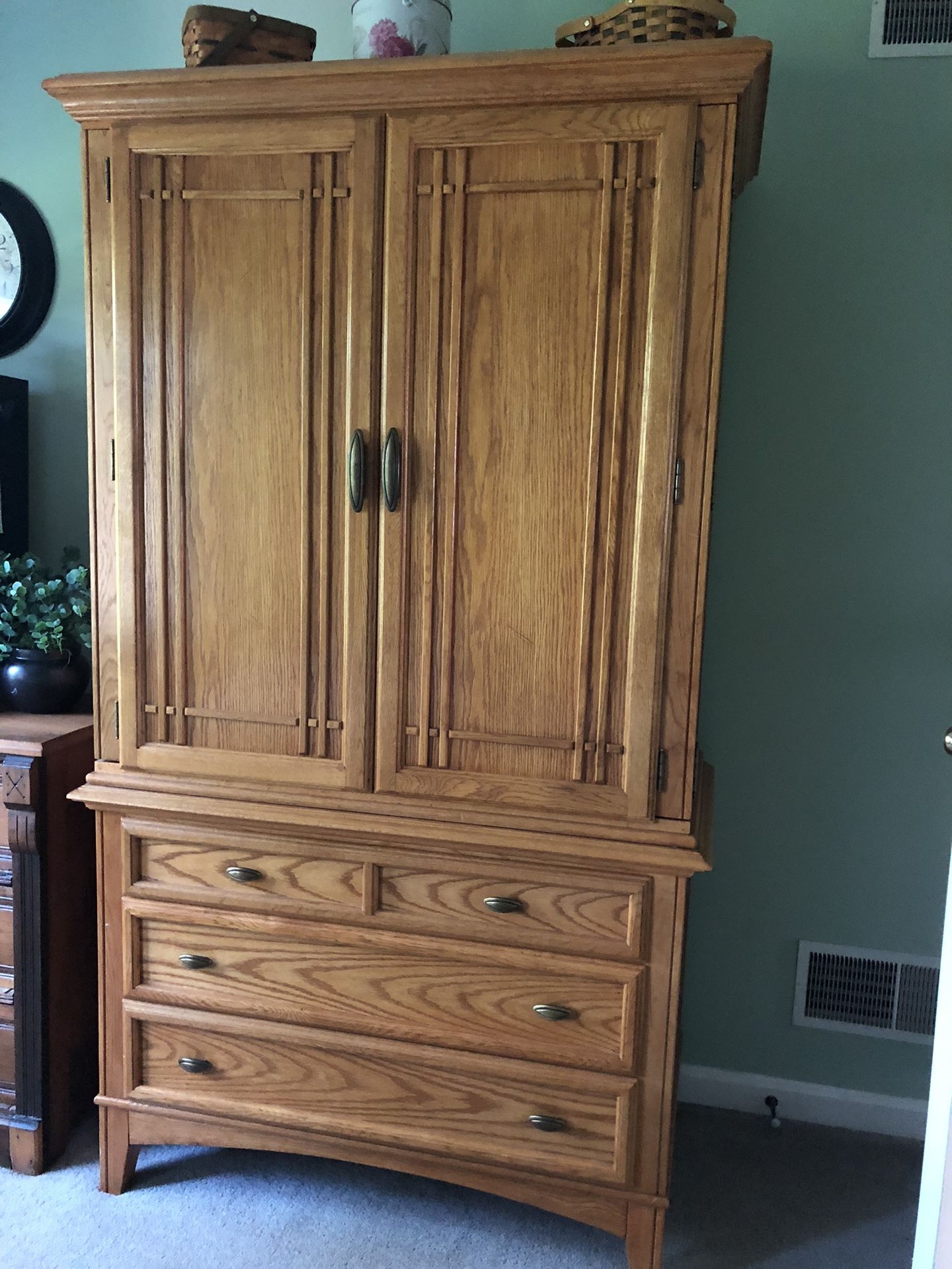 Wood Armoire TV Cabinet
