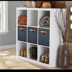 Better Homes & Gardens 9-Cube Storage Organizer, White Texture
