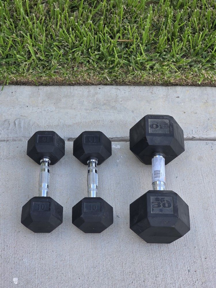 30lb And 10lb Pair Dumbbells