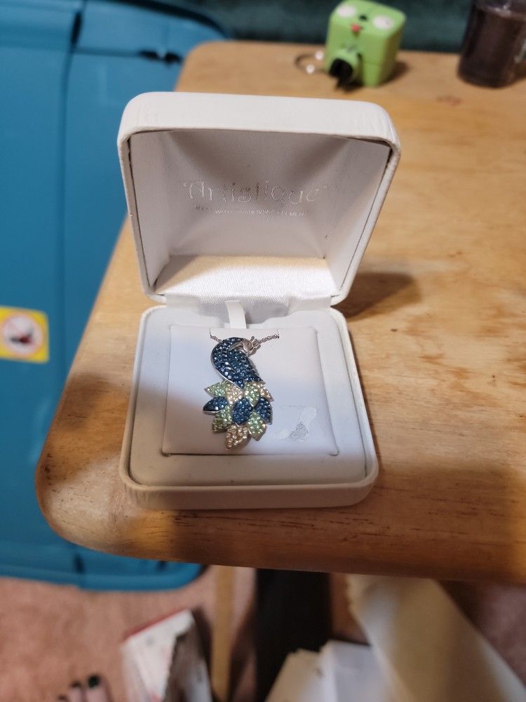 Swarovski Crystal Peacock Pendant Necklace