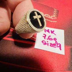 14K Solid Gold Ring For Wedding 7.6Gr Size 9