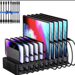 New 100W Charging Station for Multiple Devices 10-Port USB Fast with Adjustable